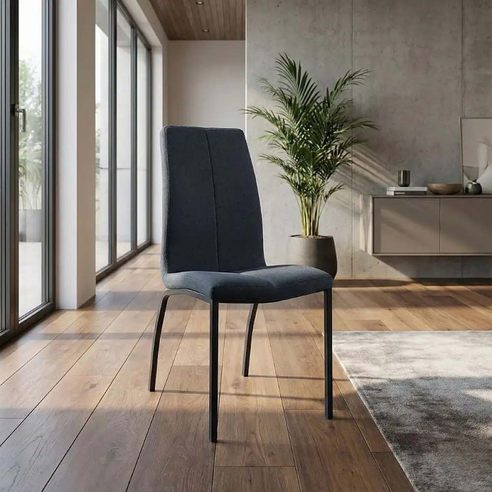 Καρέκλα τραπεζαρίας Fina Megapap ανθρακί ύφασμα - μεταλλικό μαύρο πόδι 43x58x95εκ. | 4 τμχ | GP001-0051,1