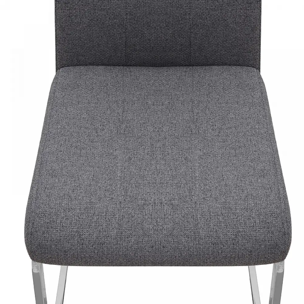 Καρέκλα τραπεζαρίας Laura Megapap γκρι ύφασμα - μεταλλική βάση χρωμίου 42x58x98εκ. | GP001-0052,2 | 4 τμχ
