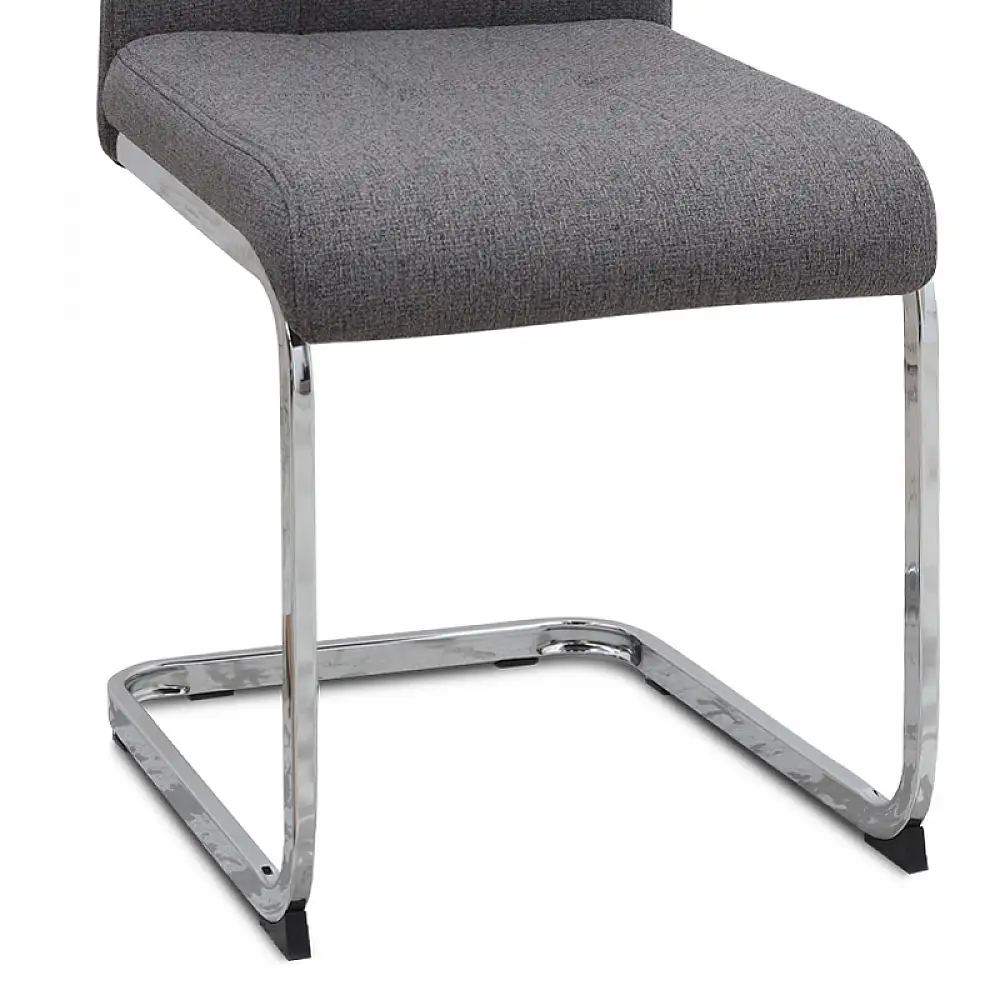 Καρέκλα τραπεζαρίας Laura Megapap γκρι ύφασμα - μεταλλική βάση χρωμίου 42x58x98εκ. | GP001-0052,2 | 4 τμχ