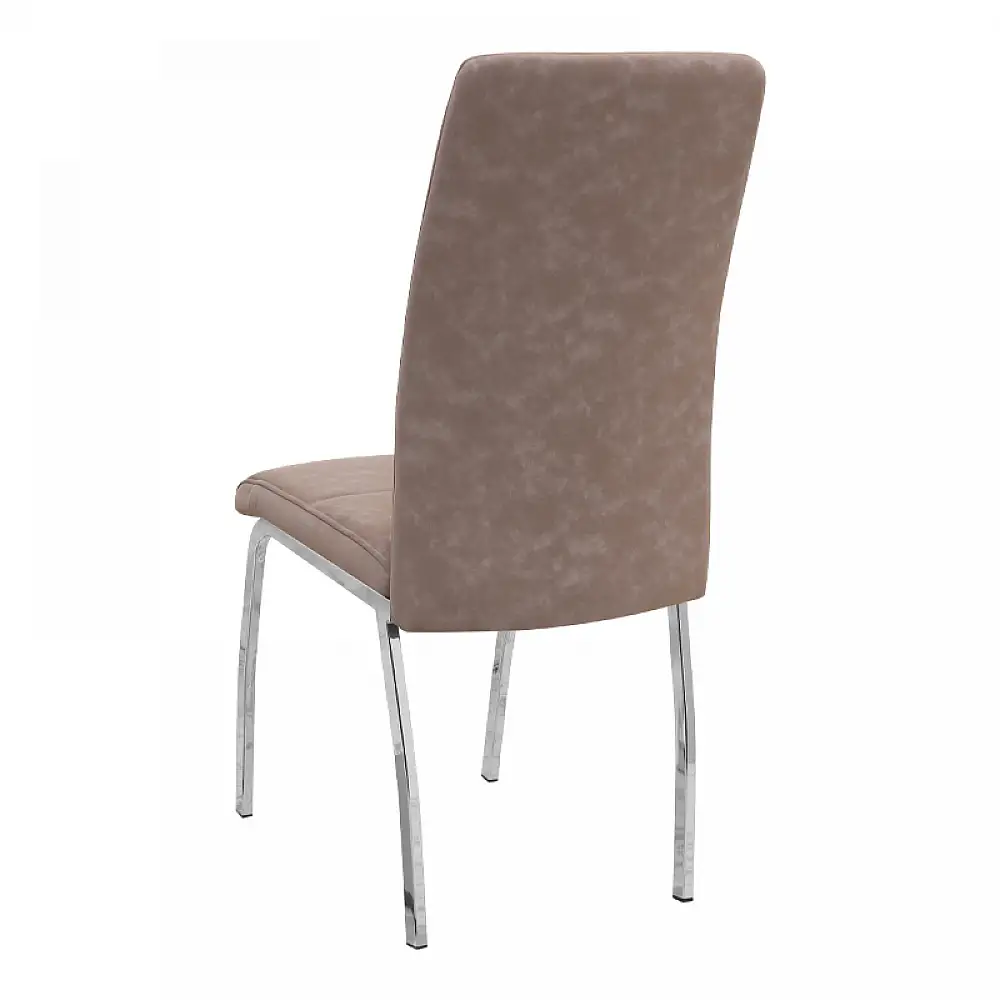 Καρέκλα τραπεζαρίας Alma Megapap μπεζ PU - μεταλλικό πόδι χρωμίου 42x53x97εκ. | 4 τμχ | GP001-0053,3