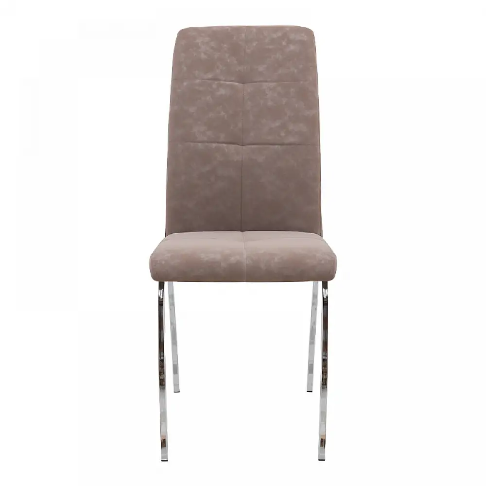 Καρέκλα τραπεζαρίας Alma Megapap μπεζ PU - μεταλλικό πόδι χρωμίου 42x53x97εκ. | 4 τμχ | GP001-0053,3