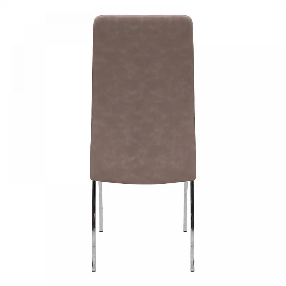 Καρέκλα τραπεζαρίας Alma Megapap μπεζ PU - μεταλλικό πόδι χρωμίου 42x53x97εκ. | 4 τμχ | GP001-0053,3