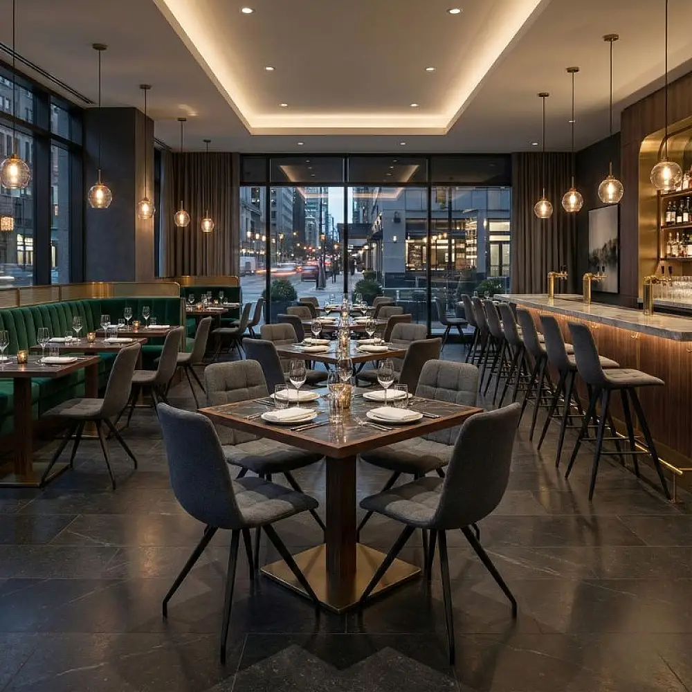 Καρέκλα τραπεζαρίας Bianca Megapap γκρι ύφασμα - μεταλλικό μαύρο πόδι 43x56x84εκ. | 4 τμχ | GP001-0057,1