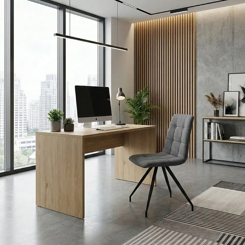 Καρέκλα τραπεζαρίας Bianca Megapap γκρι ύφασμα - μεταλλικό μαύρο πόδι 43x56x84εκ. | 4 τμχ | GP001-0057,1