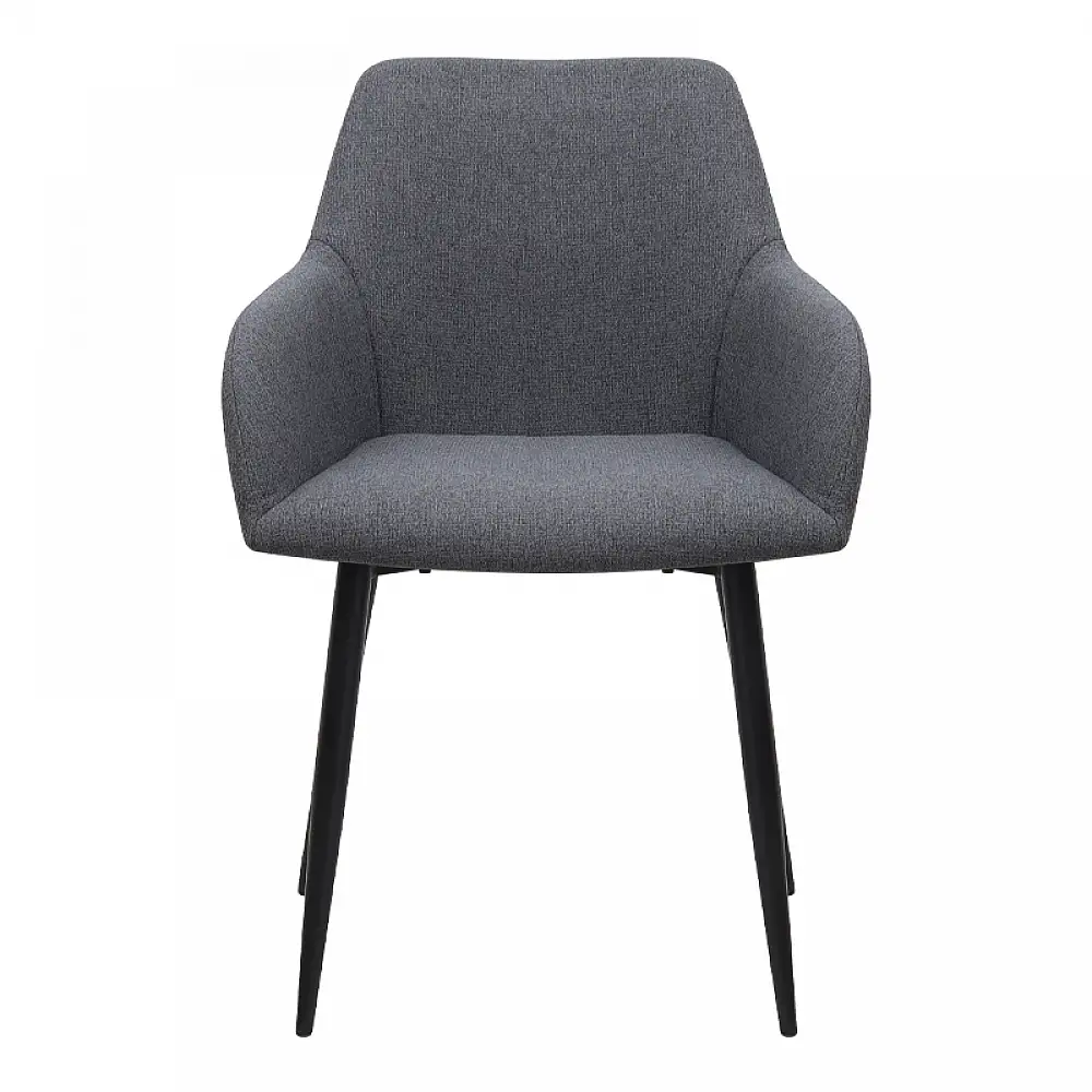 Πολυθρόνα τραπεζαρίας Monica Megapap γκρι ύφασμα - μεταλλικό μαύρο πόδι 54x57x84εκ. | 2 τμχ | GP001-0058,1