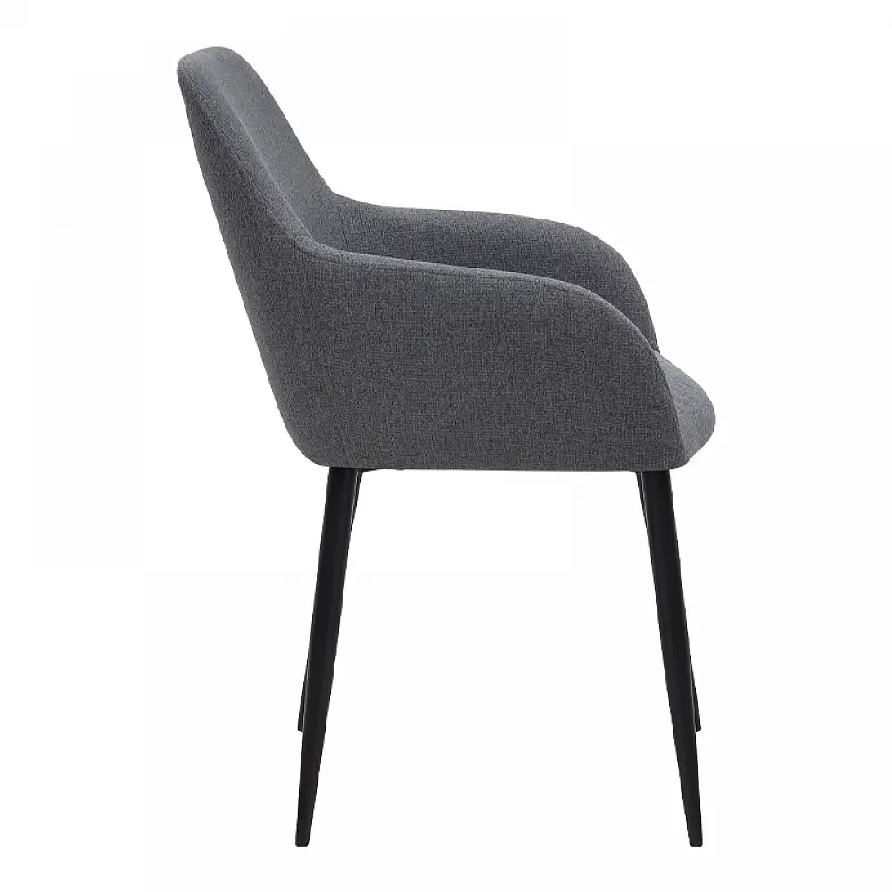 Πολυθρόνα τραπεζαρίας Monica Megapap γκρι ύφασμα - μεταλλικό μαύρο πόδι 54x57x84εκ. | 2 τμχ | GP001-0058,1