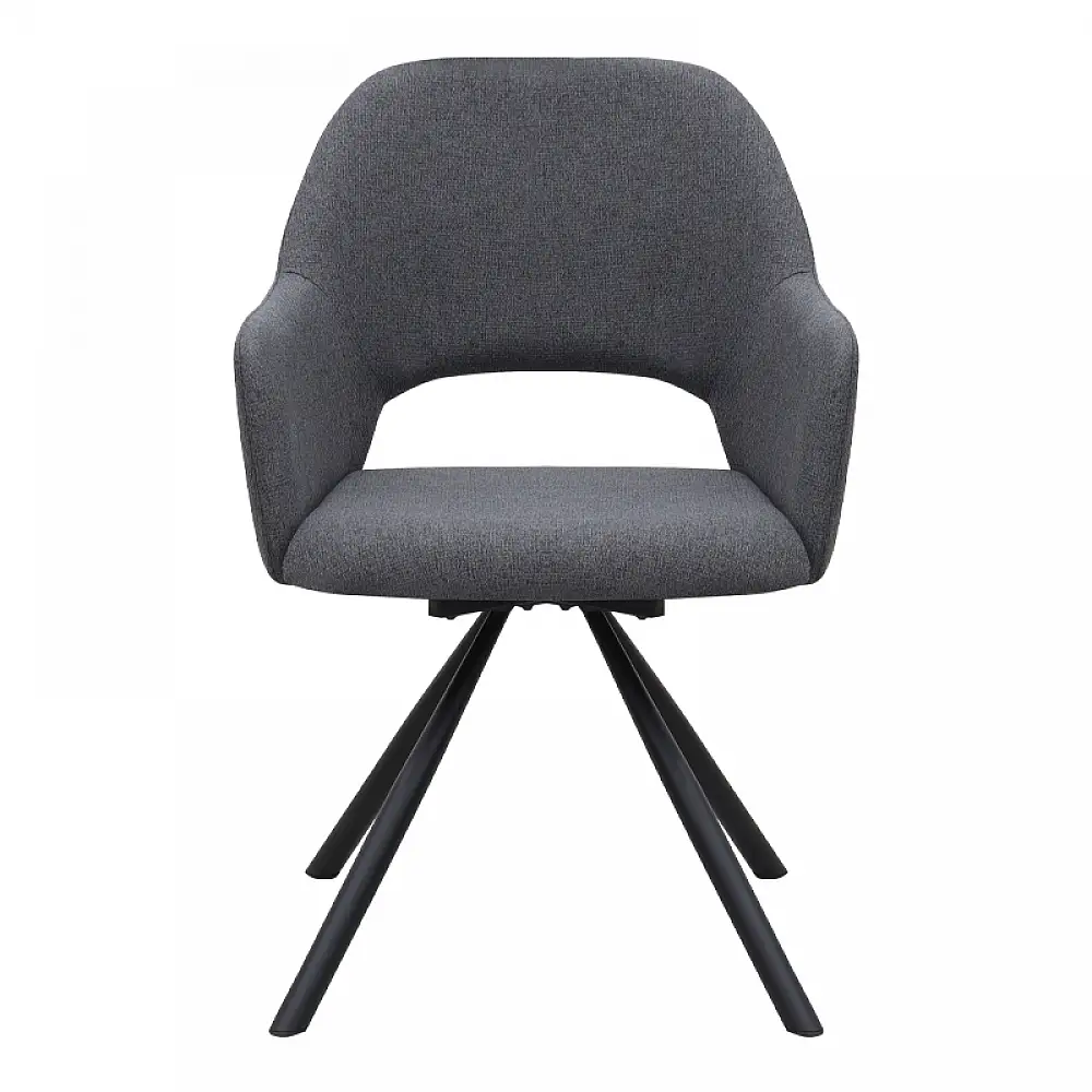 Πολυθρόνα τραπεζαρίας Gabriel Megapap γκρι ύφασμα - μεταλλικό μαύρο πόδι 58x60x85εκ. | 2 τμχ | GP001-0059,1