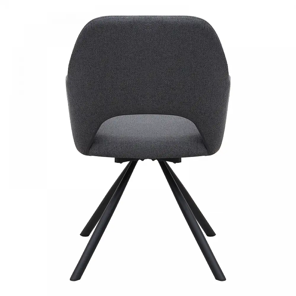 Πολυθρόνα τραπεζαρίας Gabriel Megapap γκρι ύφασμα - μεταλλικό μαύρο πόδι 58x60x85εκ. | 2 τμχ | GP001-0059,1