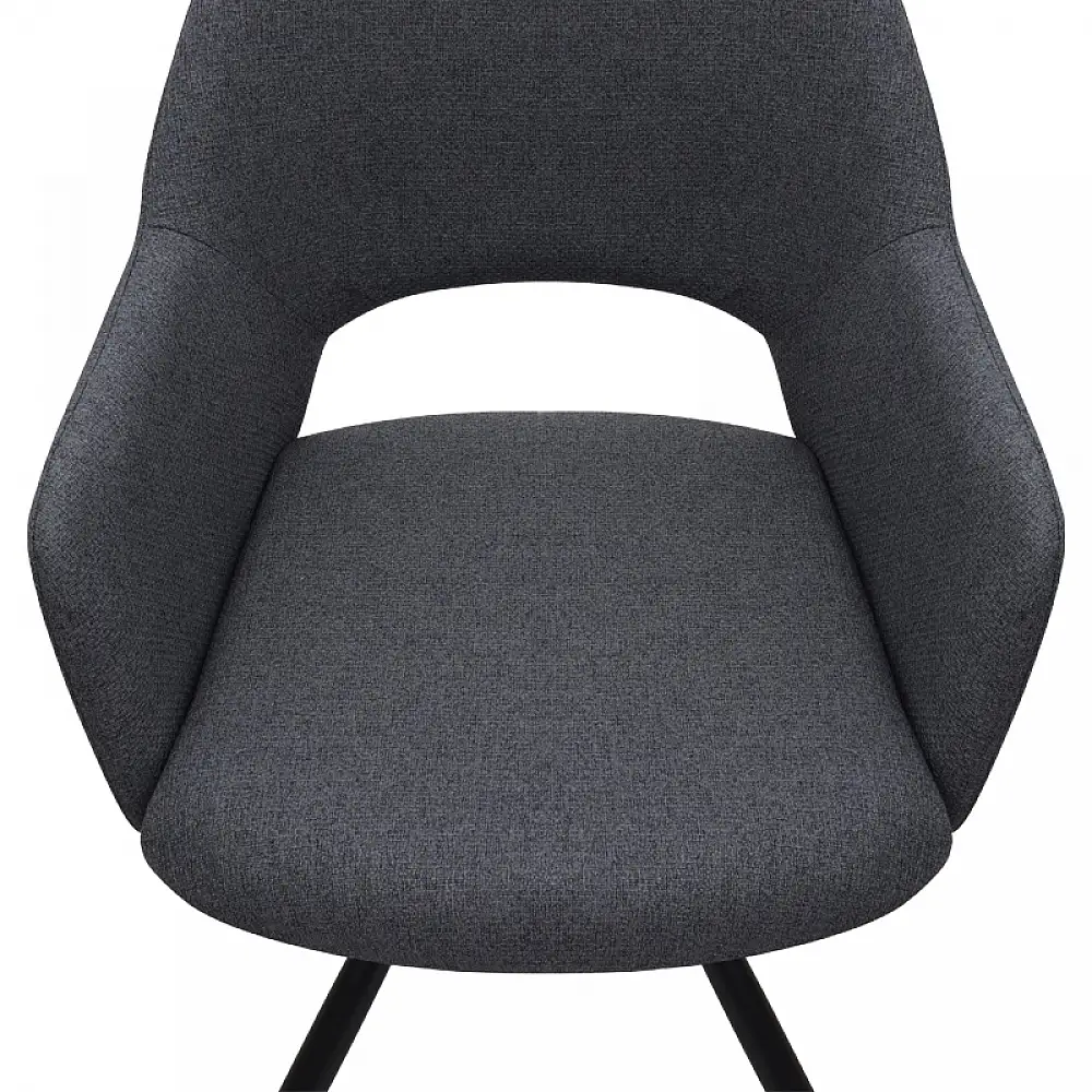 Πολυθρόνα τραπεζαρίας Gabriel Megapap γκρι ύφασμα - μεταλλικό μαύρο πόδι 58x60x85εκ. | 2 τμχ | GP001-0059,1