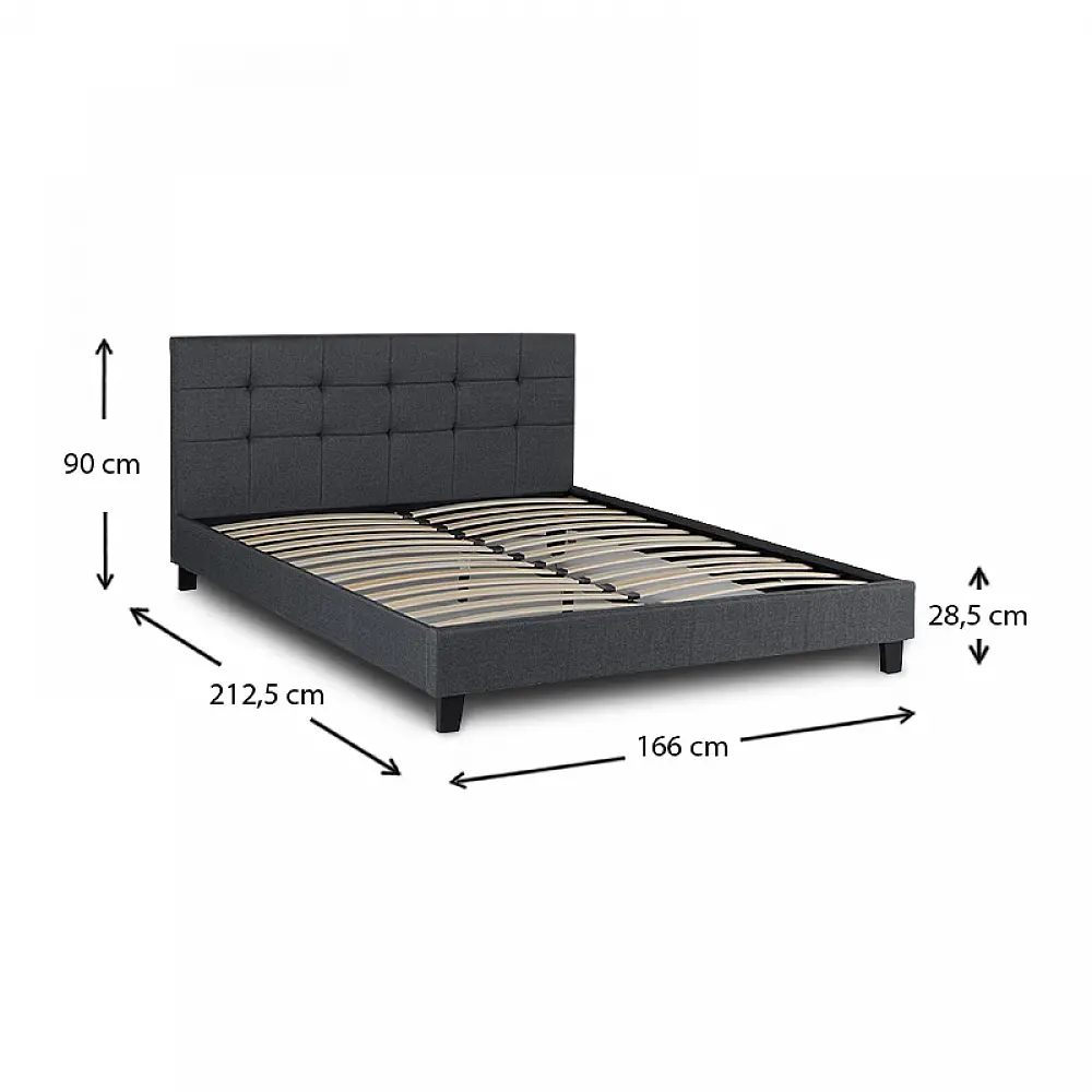 Κρεβάτι Sissy Megapap υφασμάτινο χρώμα ανθρακί 160x200εκ. - GP002-0003,3