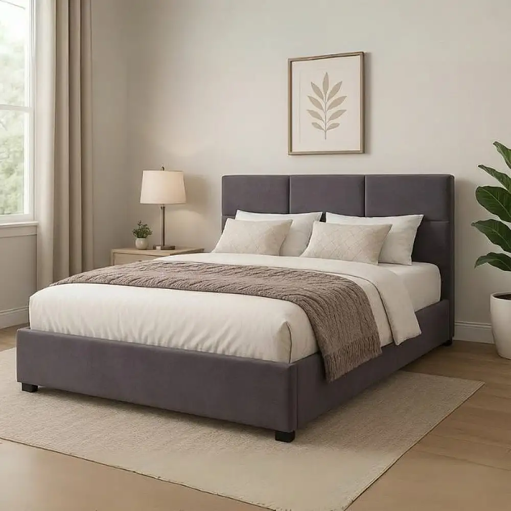 Κρεβάτι Kingston Megapap βελούδινο με αποθηκευτικό χώρο χρώμα ανθρακί 160x200εκ. | GP002-0005,4