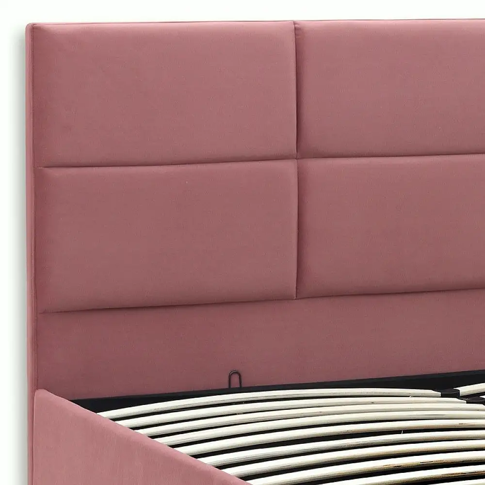 Κρεβάτι Kingston Megapap βελούδινο με αποθηκευτικό χώρο χρώμα σάπιο μήλο 160x200εκ. | GP002-0005,5