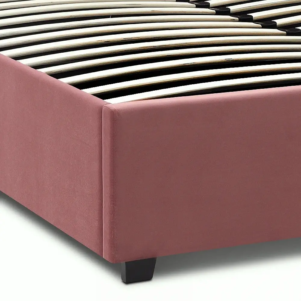 Κρεβάτι Kingston Megapap βελούδινο με αποθηκευτικό χώρο χρώμα σάπιο μήλο 160x200εκ. | GP002-0005,5