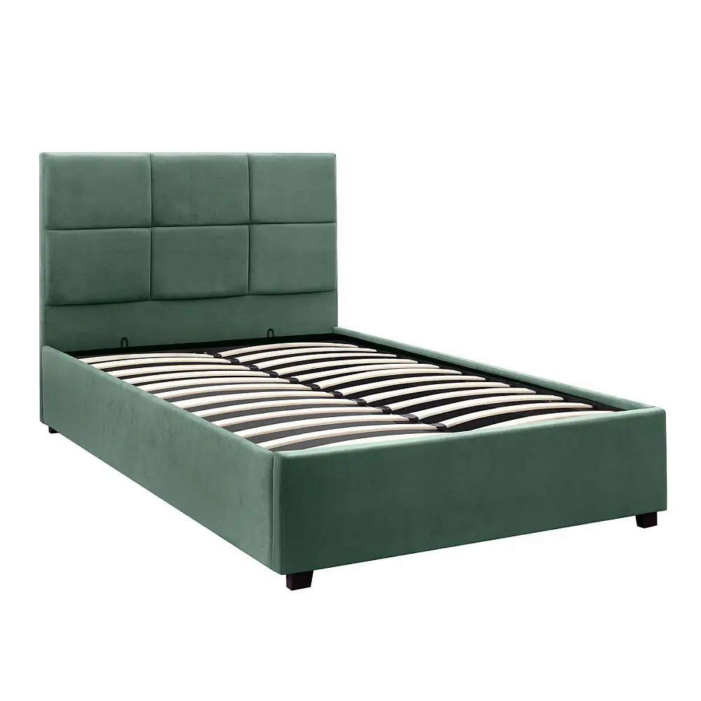 Κρεβάτι Kingston Megapap βελούδινο με αποθηκευτικό χώρο χρώμα κυπαρισσί 120x200εκ. | GP002-0006,4