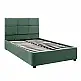 Κρεβάτι Kingston Megapap βελούδινο με αποθηκευτικό χώρο χρώμα κυπαρισσί 120x200εκ. | GP002-0006,4