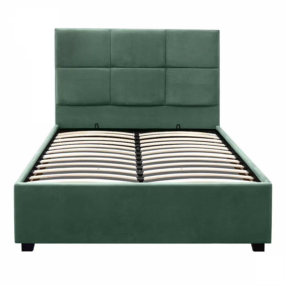 Κρεβάτι Kingston Megapap βελούδινο με αποθηκευτικό χώρο χρώμα κυπαρισσί 120x200εκ. | GP002-0006,4