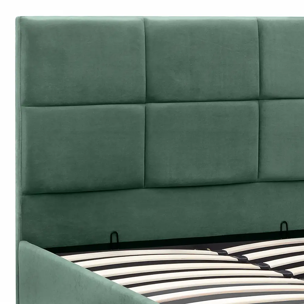 Κρεβάτι Kingston Megapap βελούδινο με αποθηκευτικό χώρο χρώμα κυπαρισσί 120x200εκ. | GP002-0006,4