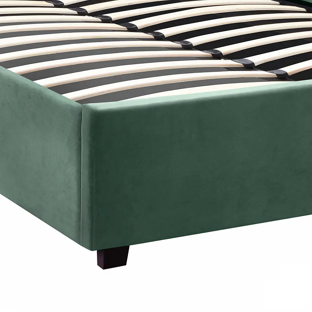 Κρεβάτι Kingston Megapap βελούδινο με αποθηκευτικό χώρο χρώμα κυπαρισσί 120x200εκ. | GP002-0006,4