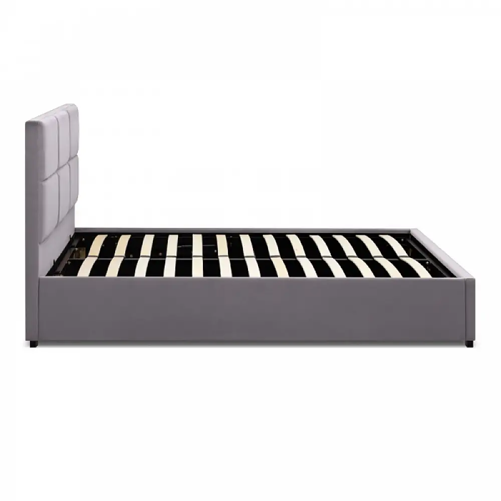 Κρεβάτι Kingston Megapap βελούδινο χρώμα γκρι 150x200εκ. | GP002-0009,1