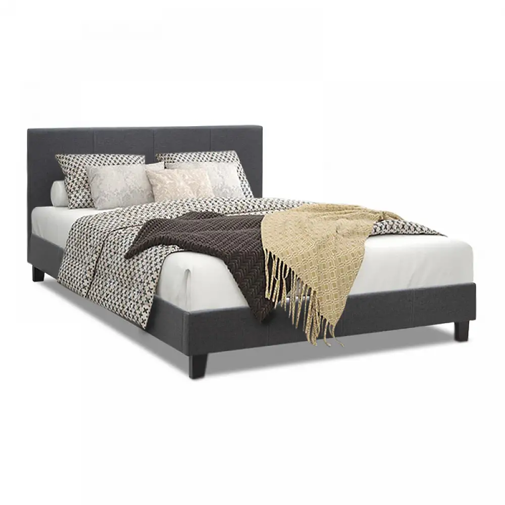 Κρεβάτι Flat Megapap υφασμάτινο χρώμα ανθρακί 150x200εκ. | GP002-0010,2