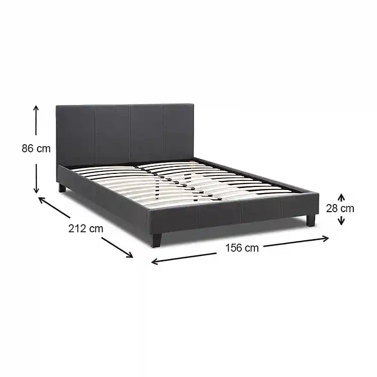 Κρεβάτι Flat Megapap υφασμάτινο χρώμα ανθρακί 150x200εκ. | GP002-0010,2