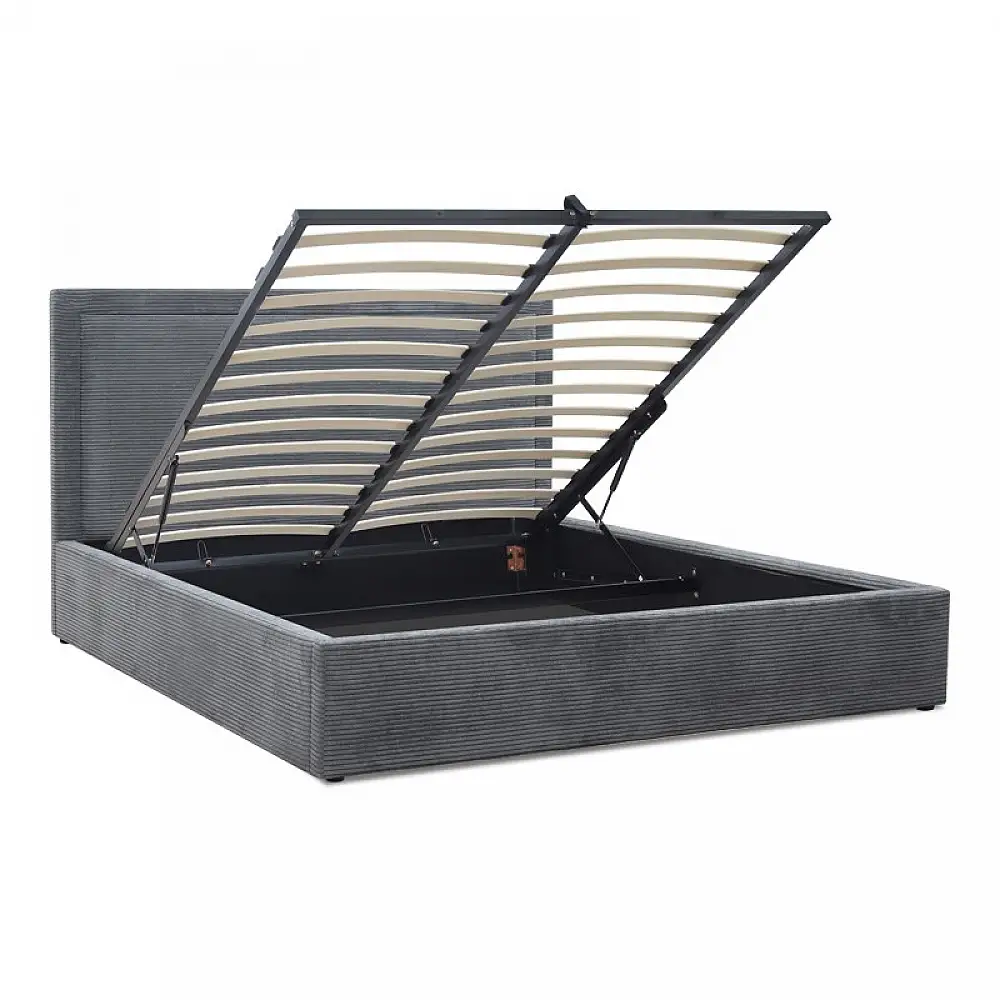 Κρεβάτι Velar Megapap υφασμάτινο με αποθηκευτικό χώρο χρώμα γκρι 160x200εκ. | GP002-0021,1