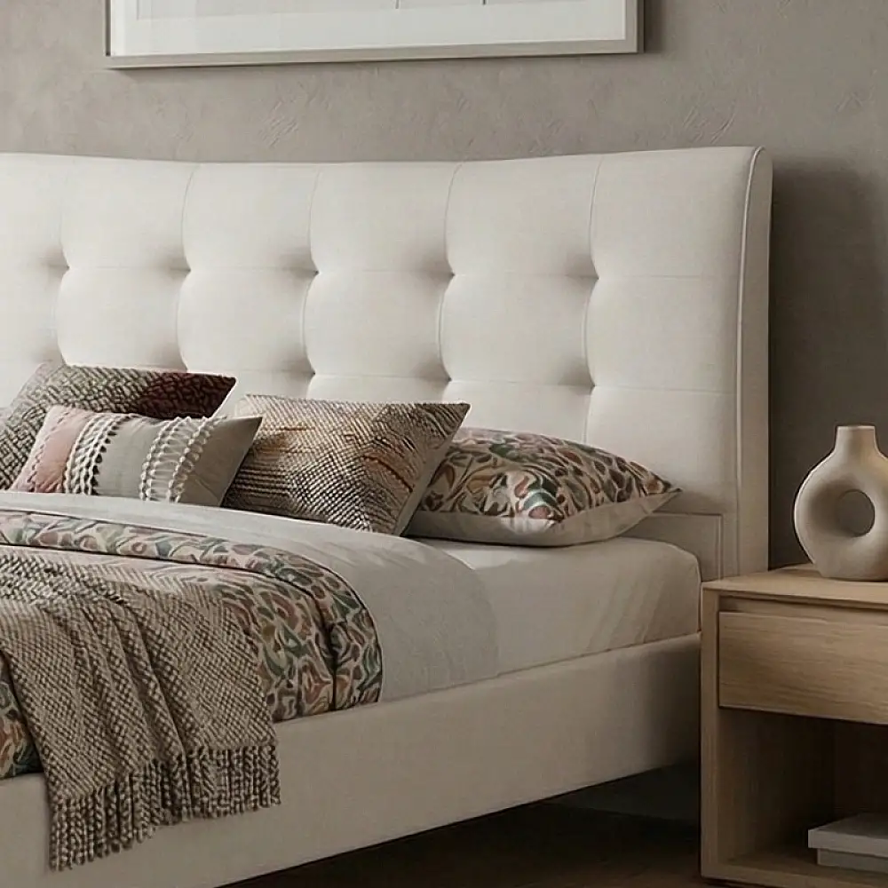 Κρεβάτι Mirel Megapap υφασμάτινο χρώμα ανοιχτό μπεζ 160x200εκ. | GP002-0022,1