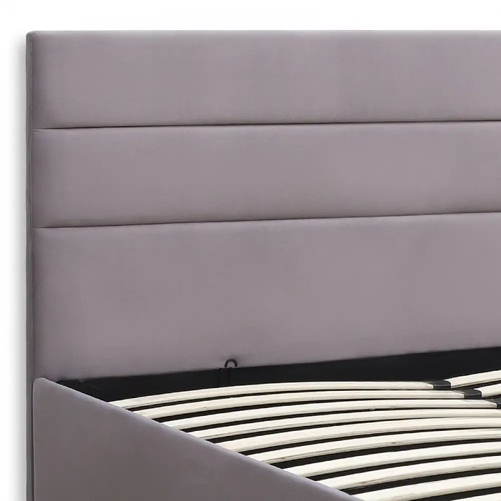 Κρεβάτι Olmo Megapap βελούδινο με αποθηκευτικό χώρο χρώμα γκρι 150x200εκ. | GP002-0025,1