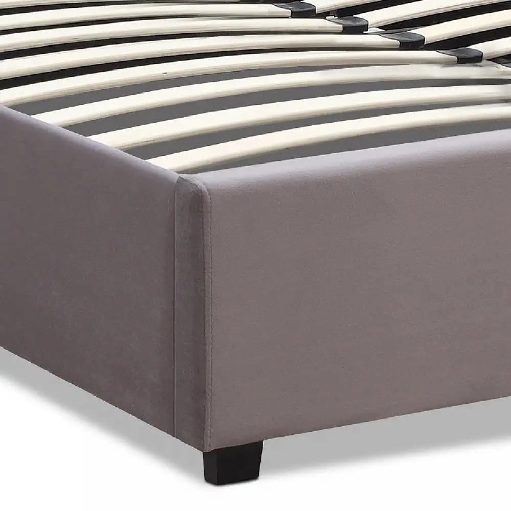 Κρεβάτι Olmo Megapap βελούδινο με αποθηκευτικό χώρο χρώμα γκρι 150x200εκ. | GP002-0025,1