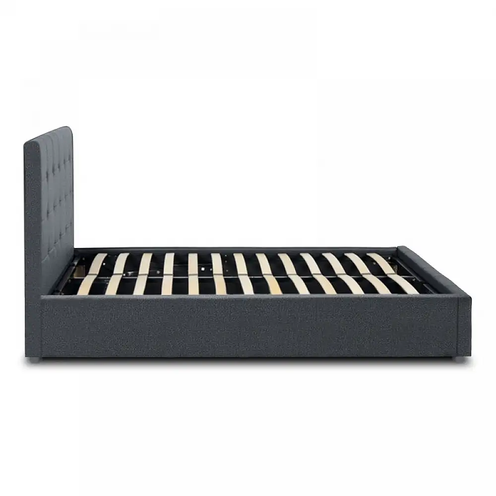 Κρεβάτι Iro Megapap υφασμάτινο με αποθηκευτικό χώρο χρώμα ανθρακί 150x200εκ. | GP002-0027,3