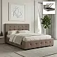 Κρεβάτι Iro Megapap υφασμάτινο με αποθηκευτικό χώρο χρώμα μπεζ - καφέ 150x200εκ. | GP002-0027,4