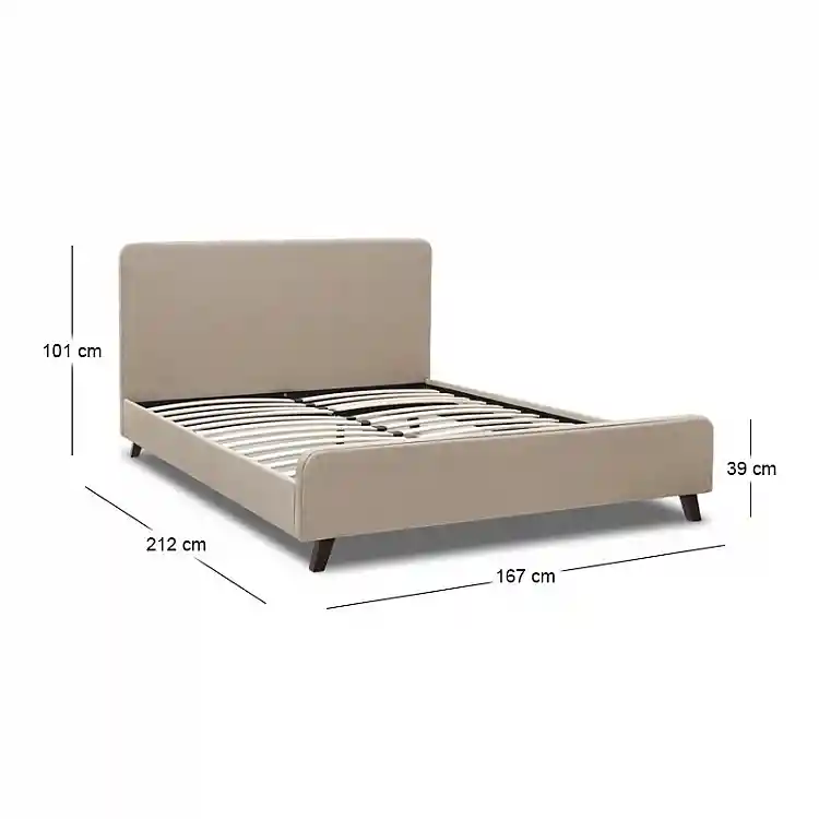 Κρεβάτι Ovelia Megapap υφασμάτινο χρώμα μπεζ 160x200εκ. | GP002-0028,1