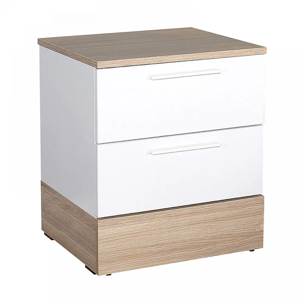Κομοδίνo Base Megapap σε χρώμα λευκό - sonoma 45x40x52εκ. - GP009-0031
