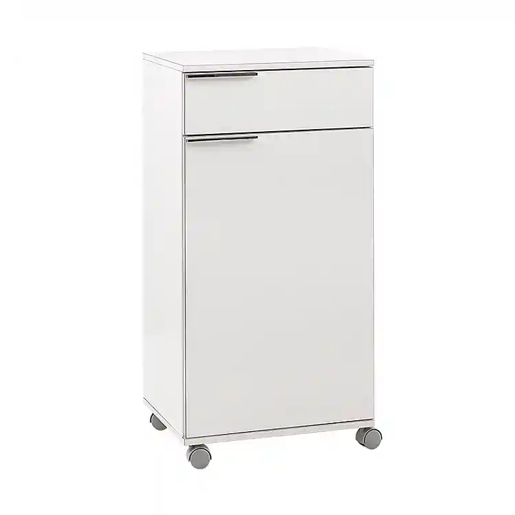 Ντουλάπι Diamond Megapap τροχήλατο χρώμα λευκό gloss 50x40x100εκ. | GP009-0045