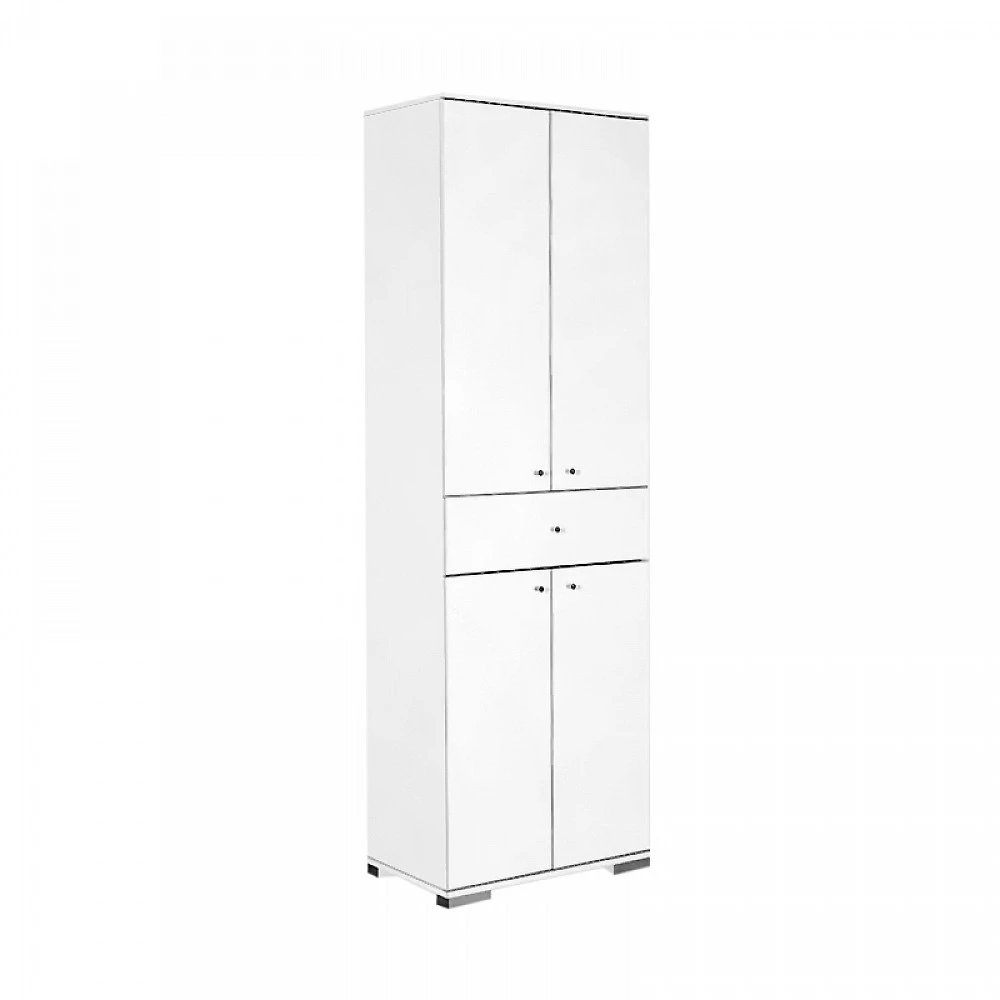Ντουλάπα ρούχων Diamond Megapap δίφυλλη σε χρώμα λευκό 60x38x187εκ.