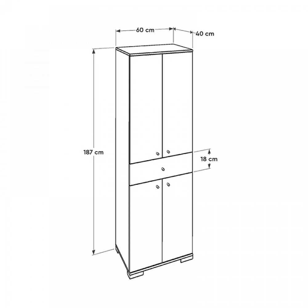 Ντουλάπα ρούχων Diamond Megapap δίφυλλη σε χρώμα λευκό 60x38x187εκ. Ντουλάπα ρούχων Diamond Megapap δίφυλλη σε χρώμα λευκό 60x38x187εκ.