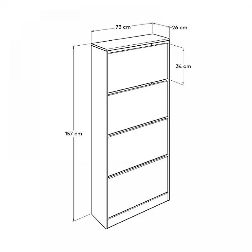 Παπουτσοθήκη Flat Duo Megapap 24 ζευγών χρώμα λευκό 73x26x157εκ. | GP009-0090