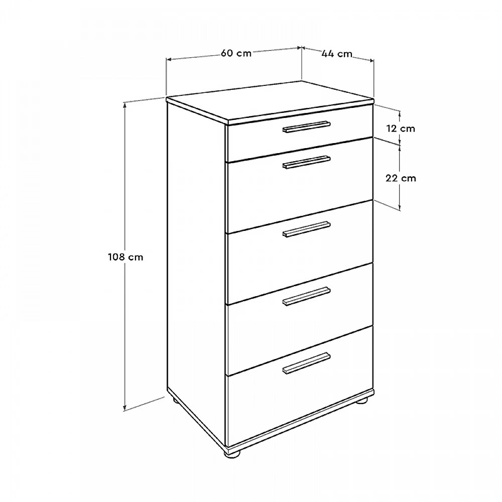 Συρταριέρα Trendline Megapap σε χρώμα καρυδί 60x44x108εκ. Συρταριέρα Trendline Megapap σε χρώμα καρυδί 60x44x108εκ.
