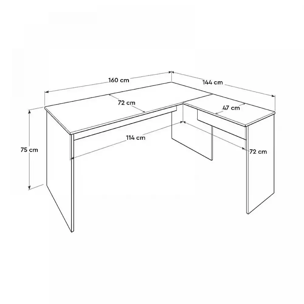 Γραφείο διευθυντικό Rio Megapap γωνιακό αναστρέψιμο χρώμα λευκό 160x144x75εκ. | GP009-0204