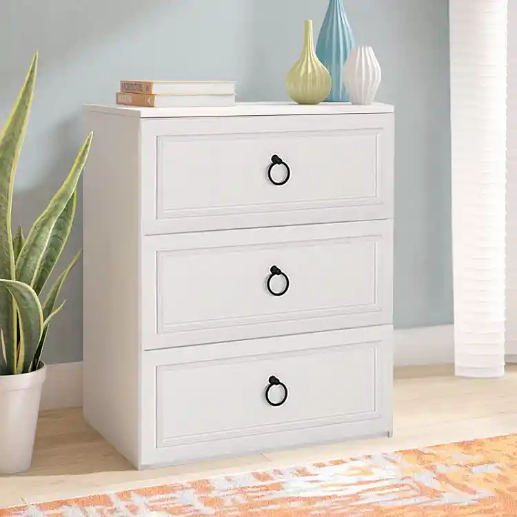 Συρταριέρα Hampton Megapap χρώμα λευκό 72x44x93εκ. | GP009-0228