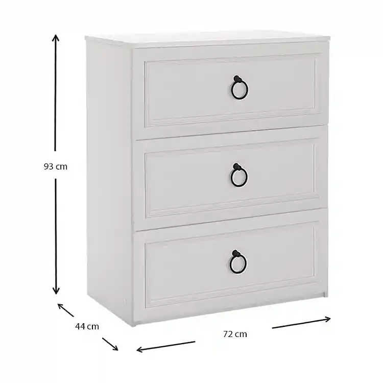 Συρταριέρα Hampton Megapap χρώμα λευκό 72x44x93εκ. | GP009-0228