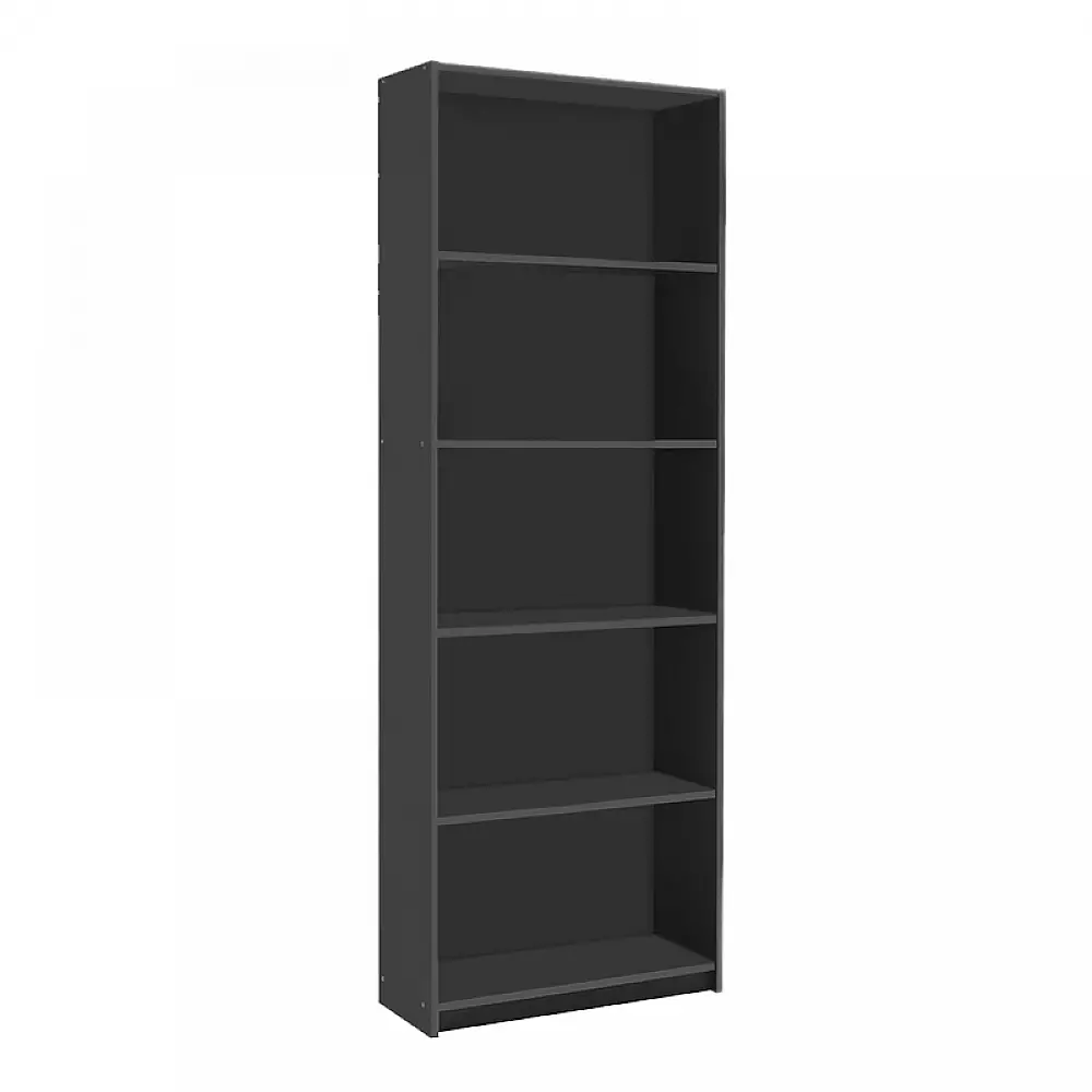Βιβλιοθήκη μελαμίνης Max Megapap χρώμα ανθρακί 58x23x170εκ.