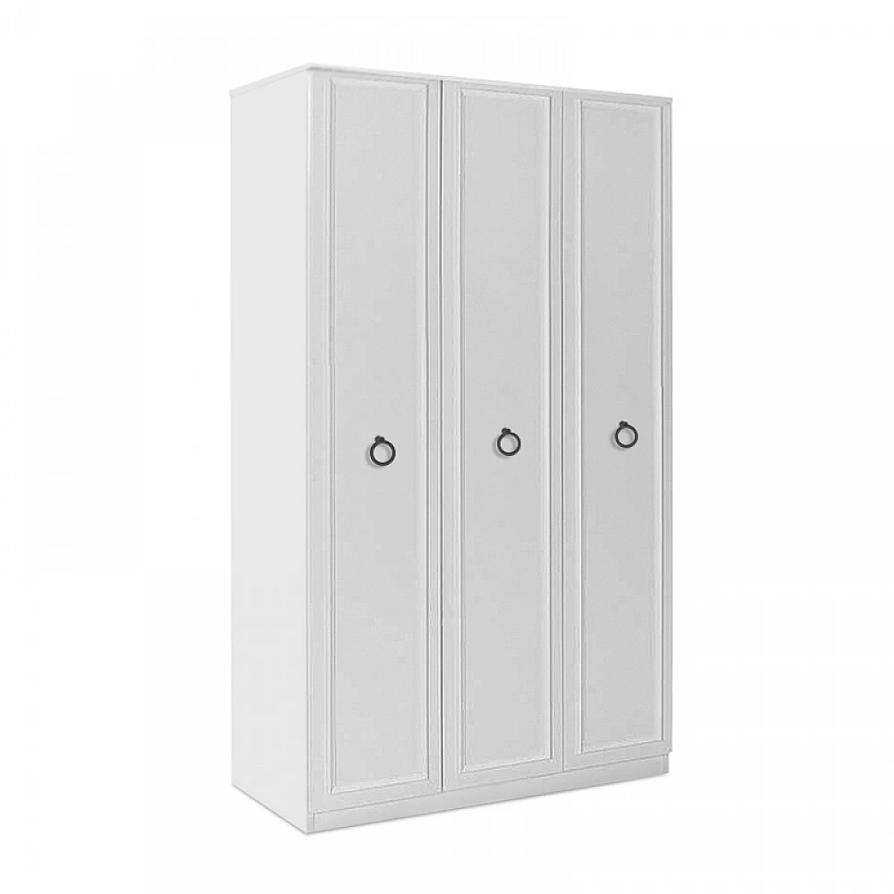 Ντουλάπα ρούχων Hampton Megapap τρίφυλλη χρώμα λευκό 103x52x185εκ.