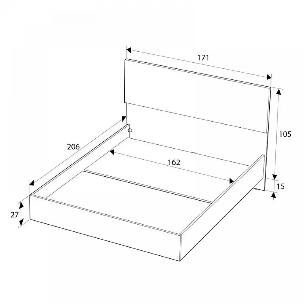 Κρεβάτι Oryana Megapap χρώμα καρυδί 160x200εκ. Κρεβάτι Oryana Megapap χρώμα καρυδί 160x200εκ.