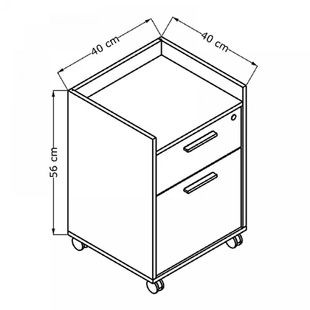 Συρταριέρα γραφείου με κλειδαριά Gamer Megapap τροχήλατη χρώμα μαύρο 40x40x56εκ. | GP009-0282,1