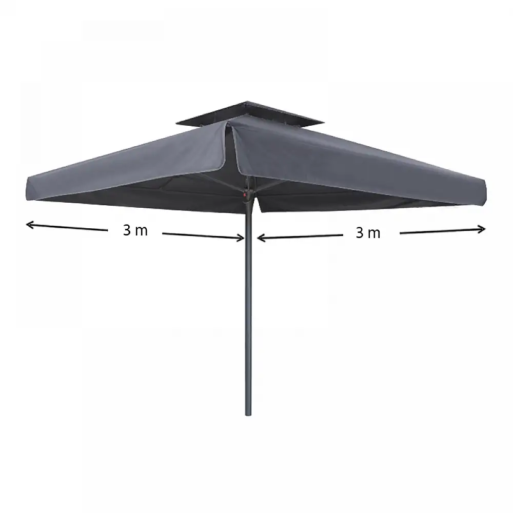 Ομπρέλα επαγγελματική Juno Megapap τηλεσκοπική αλουμινίου χρώμα ανθρακί 3x3m. | GP010-0052,2