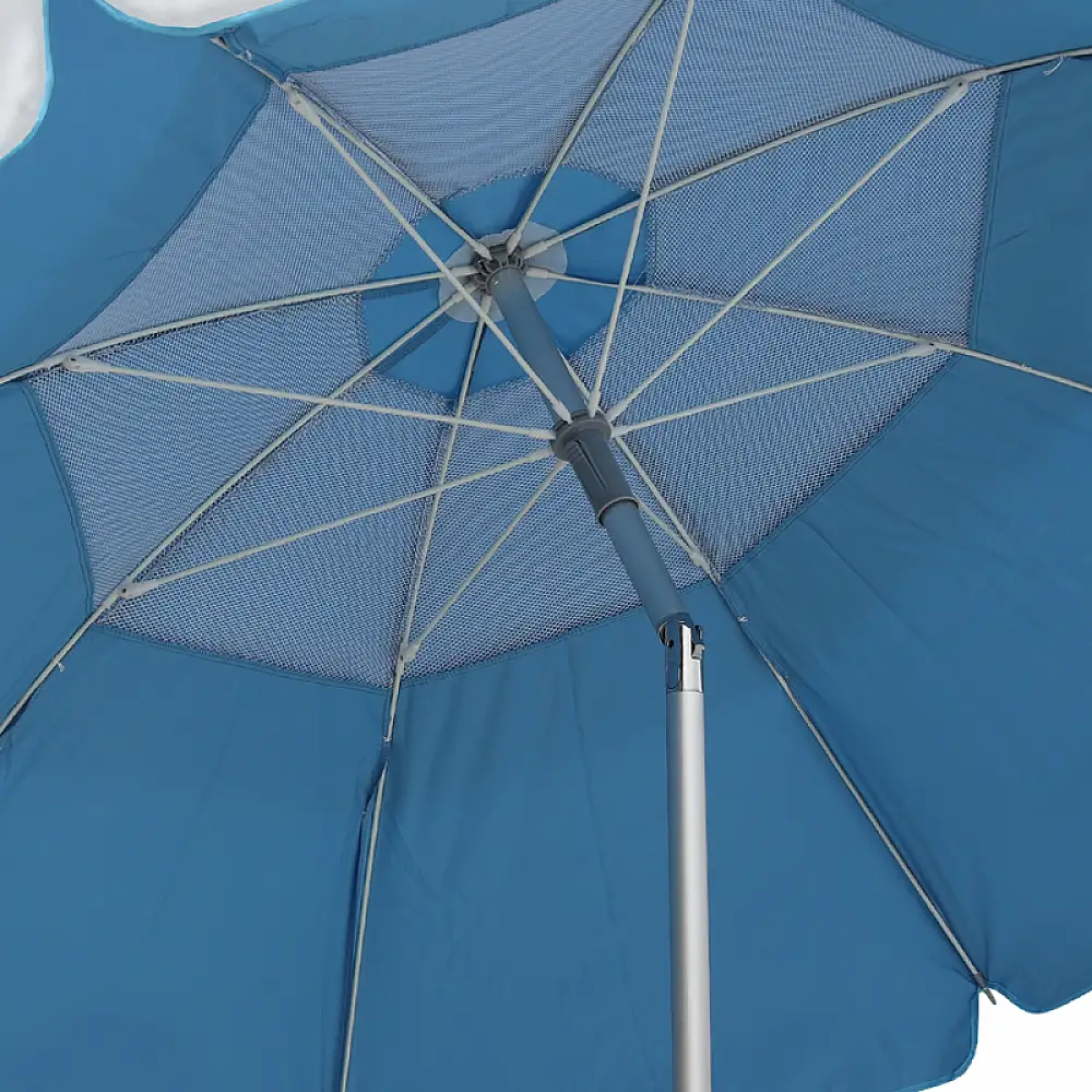Ομπρέλα θαλάσσης αλουμινίου Malibu Megapap με UPF 50+ προστασία χρώμα ασημί - γαλάζιο Ø2m | GP010-0071,1