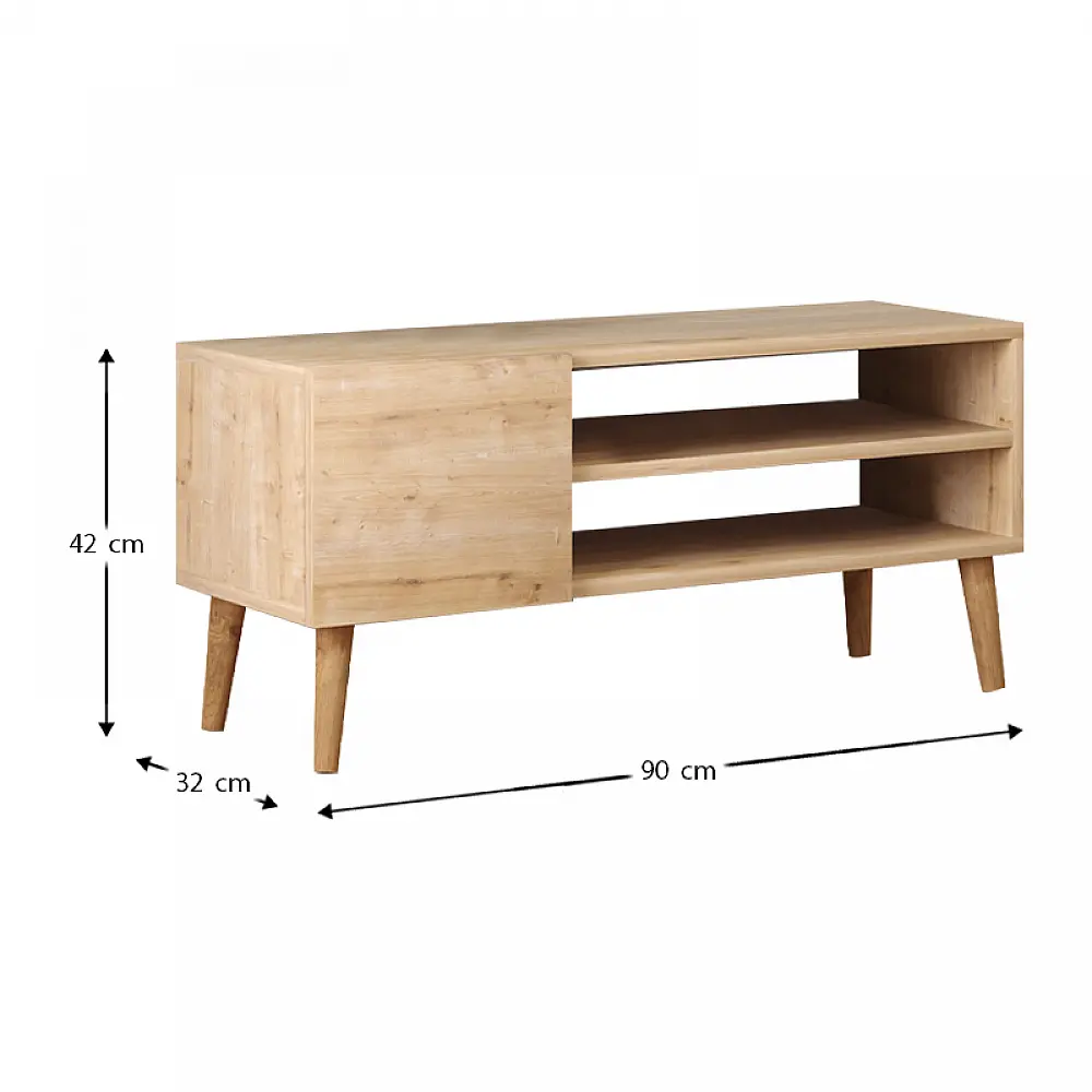 Έπιπλο τηλεόρασης Porto Megapap από μελαμίνη χρώμα oak 90x32x42εκ. - GP022-0024,3
