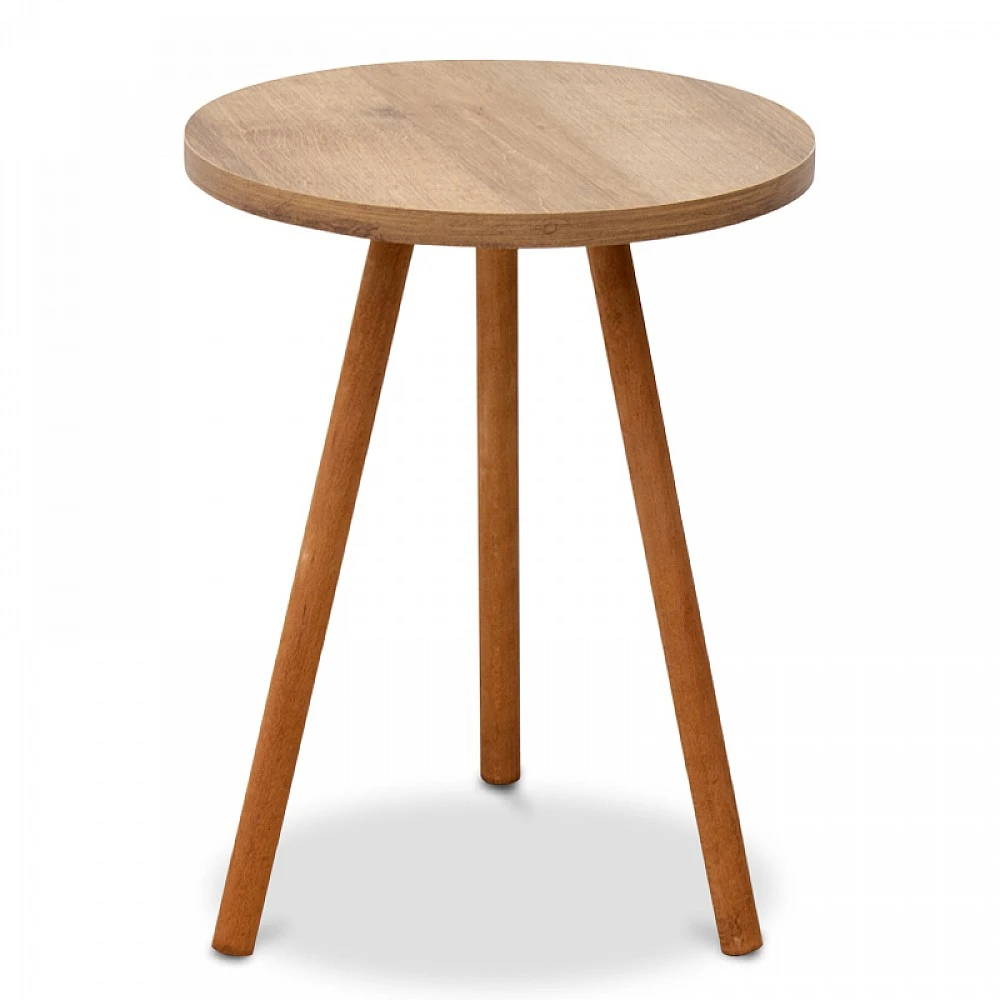 Βοηθητικό τραπεζάκι Roma Megapap από μελαμίνη χρώμα pine oak 33,5x33,5x46εκ.