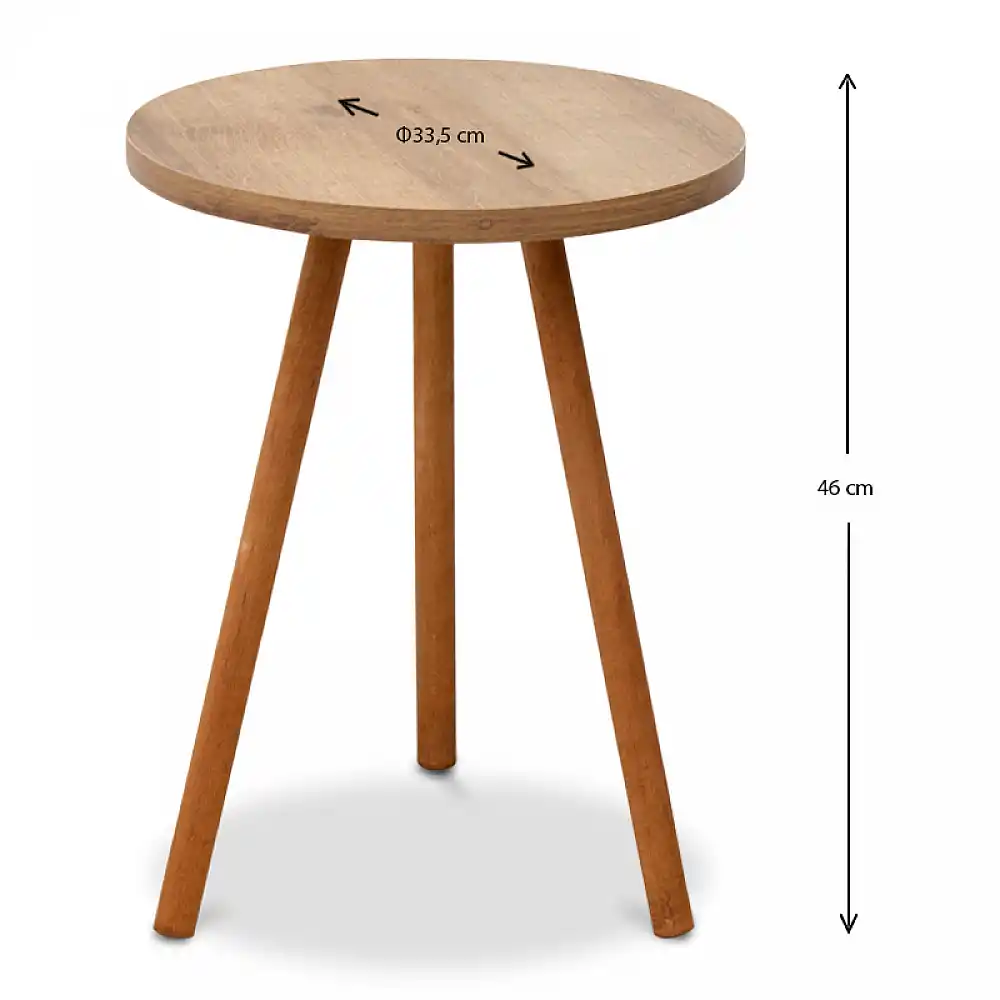 Βοηθητικό τραπεζάκι Roma Megapap χρώμα pine oak 33,5x33,5x46εκ. | GP022-0026,6